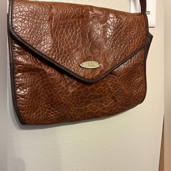 Emilio Pucci Handbags - Emilio Pucci Vintage Shoulder Purse Bag Leather Croc Design with Gold Hardware